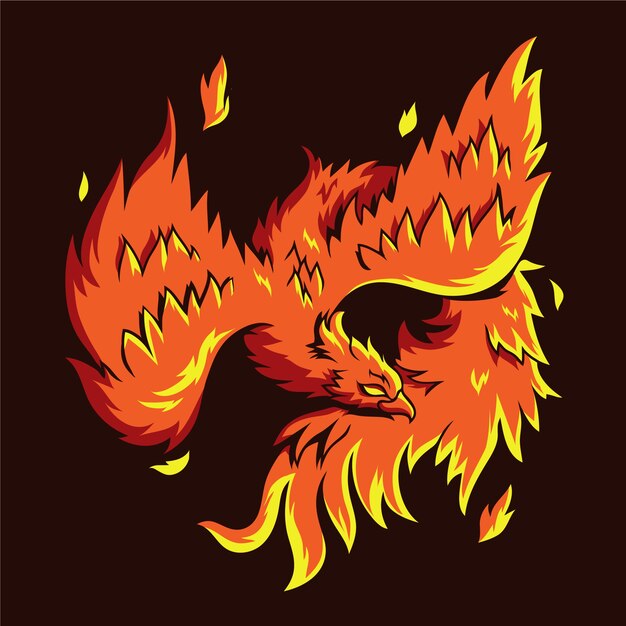 Phoenix hand drawn