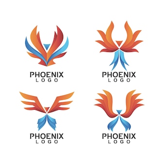 Феникс логотип коллекции вектор