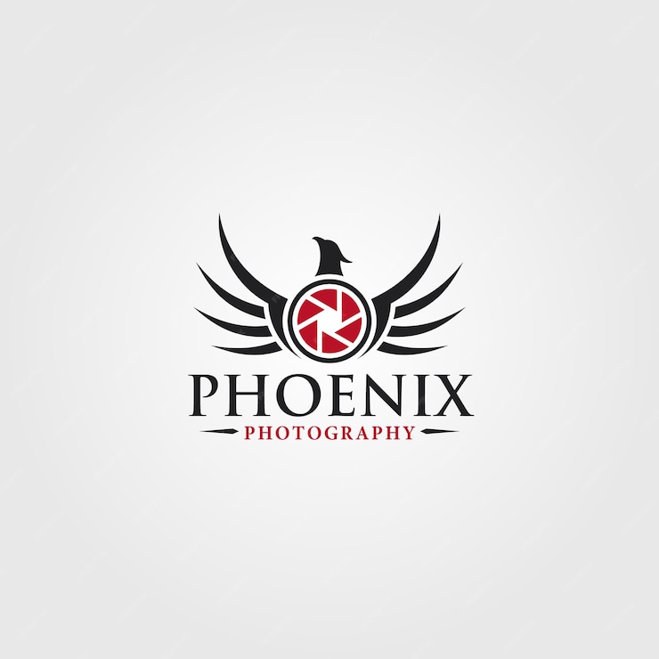  Phoenix - photography studio logo template Premium Vector