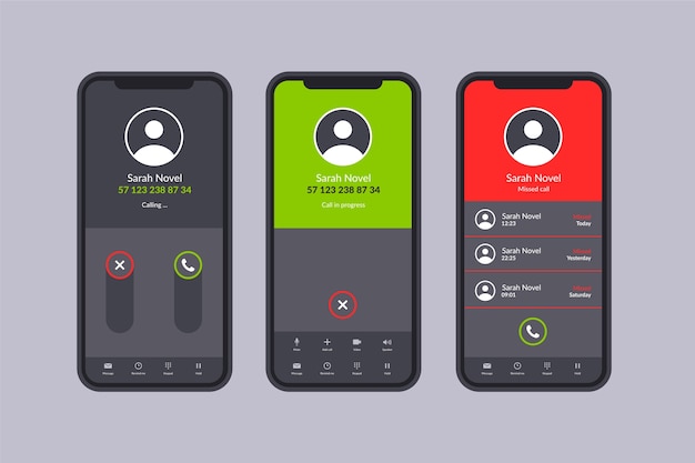 Phone call screen interface illustration