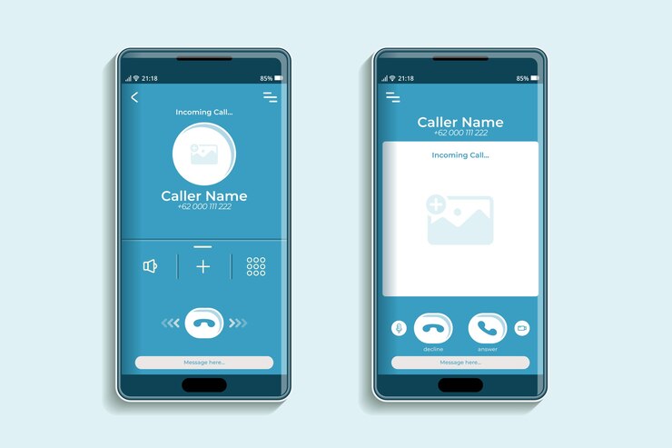 Free Vector phone call screen interface illustration