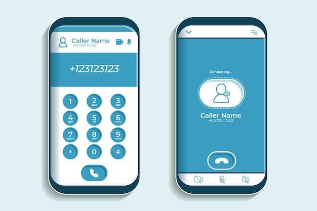 Free vector phone call screen interface illustration