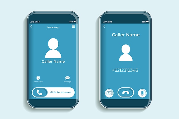 Phone call screen interface illustration