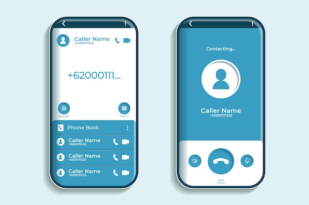 Free vector phone call screen interface illustration