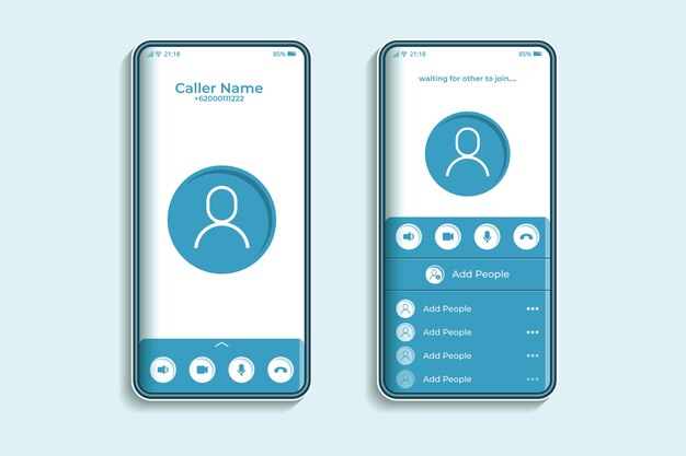 Free vector phone call screen interface illustration