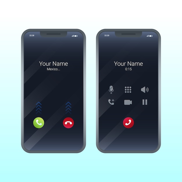 전화 통화 화면 인터페이스 그림