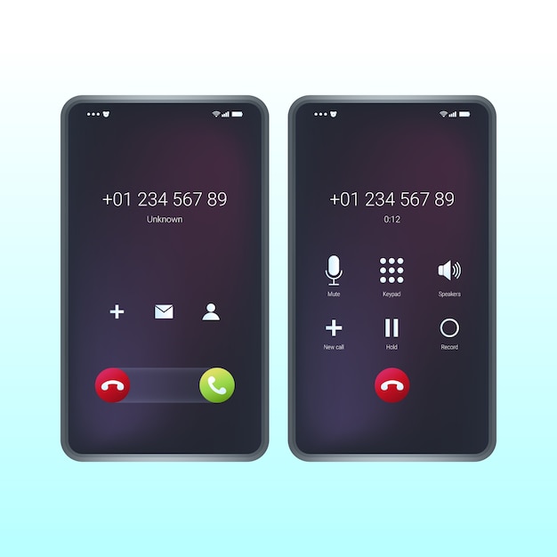 Phone call screen interface illustration