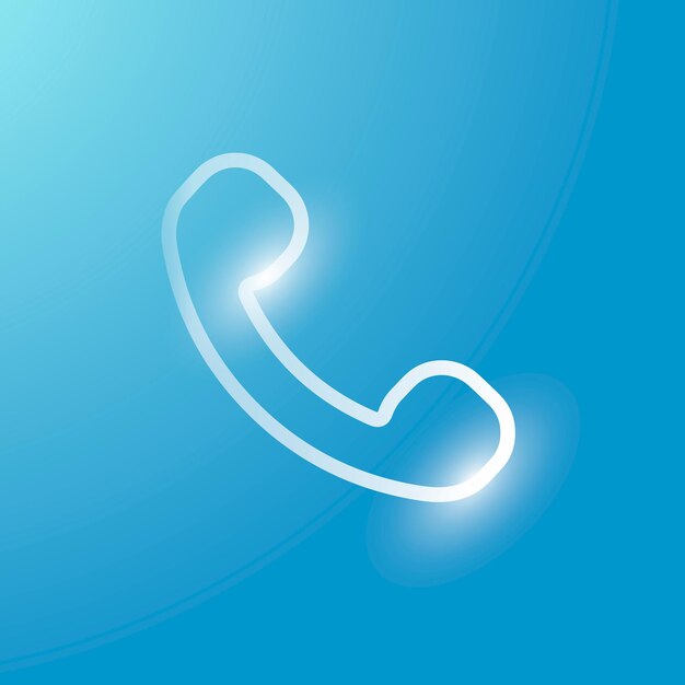 Phone call vector technology icon in silver on gradient background