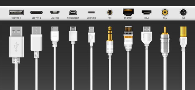 電話コネクタのワイヤーとUSB充電器