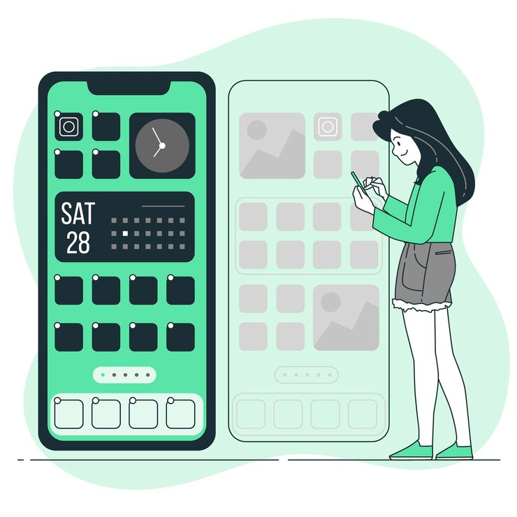 Free Vector phone customization concept illustration