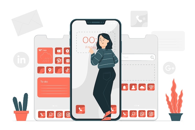 Phone customization concept illustration
