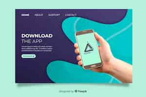 Free vector phone in hand  technology landing page