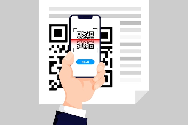 Free vector phone scanning qr code