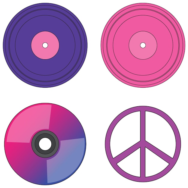 Free vector phonograph record or vinyl record set