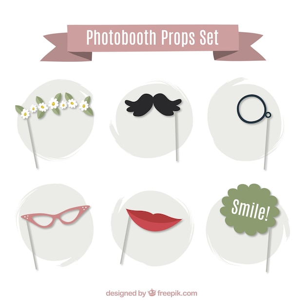 Free vector photo booth props set