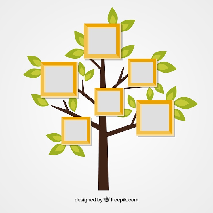 Free Vector photo collage template with flat tree