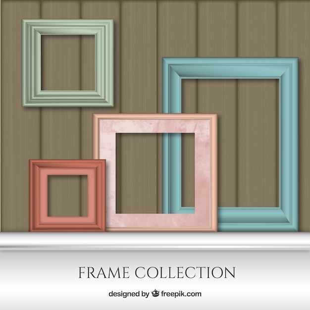 Free vector photo frame collection of different colors