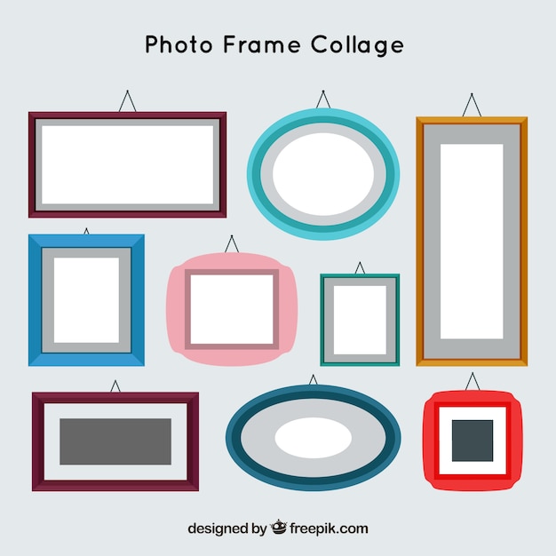 Photo frame colorful collage concept