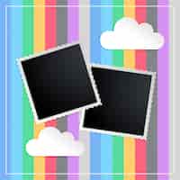 Free vector photo frame in kids scapbook memorty book