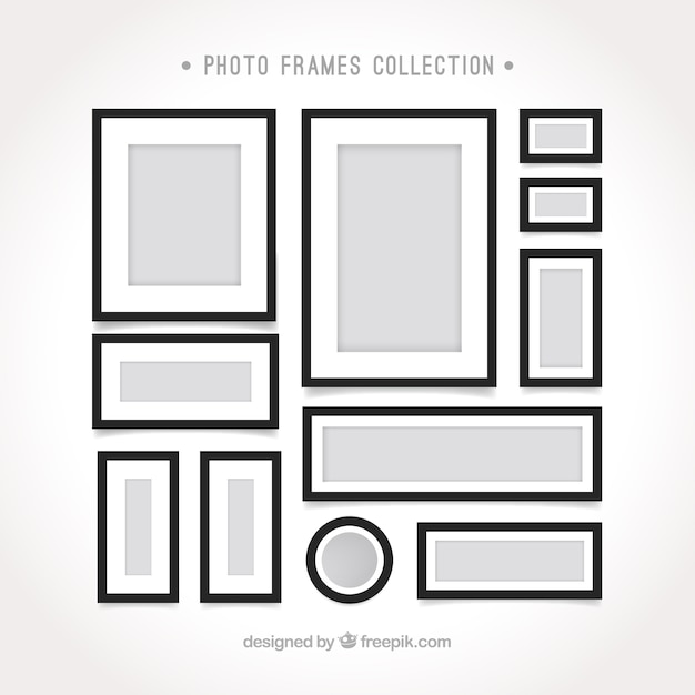 Free vector photo frame templates in flat design