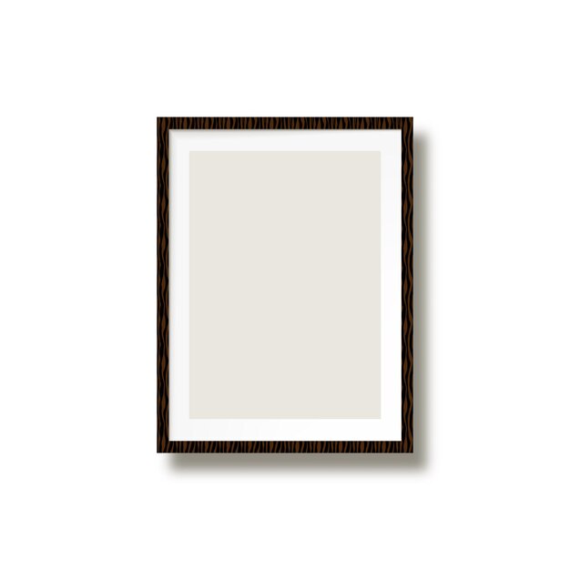 Photo frame wooden texture On white background Vector
