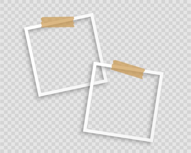 Рамки для фотографий с лентой на прозрачном фоне