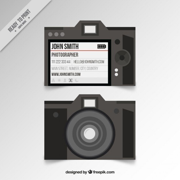 Free Vector photo studio card in flat design 