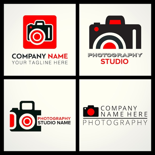 Free vector photo studio logos pack