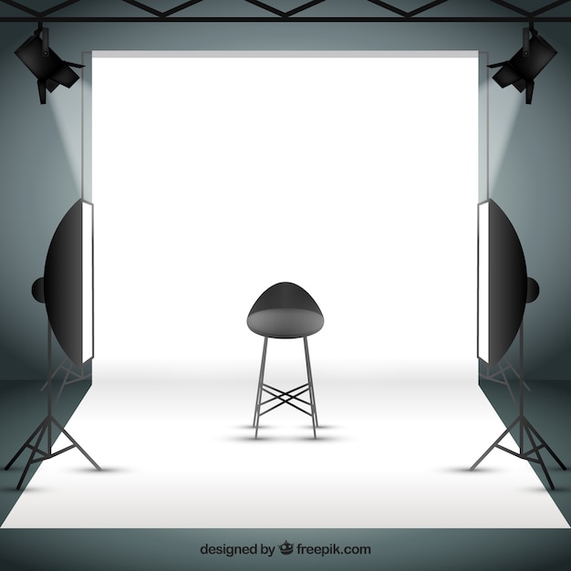 Photo studio with sportlights 