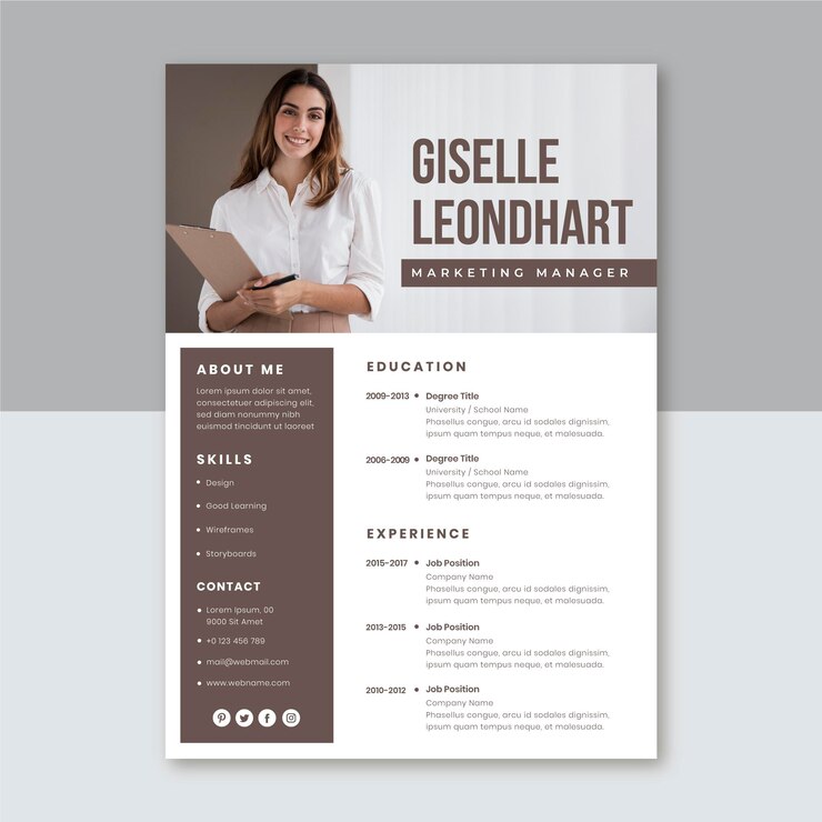 Free Vector photo and text business resumes