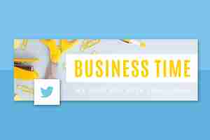 Free vector photo and text business twitter header