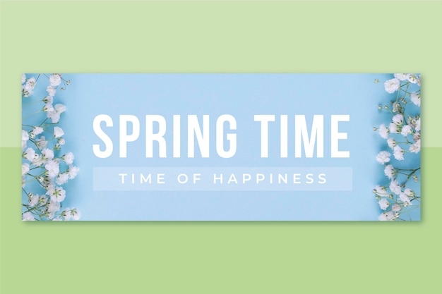 Free vector photo & text spring facebook cover