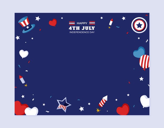 Photocall template for american 4th of july celebration