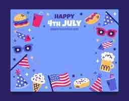 Free vector photocall template for american 4th of july celebration