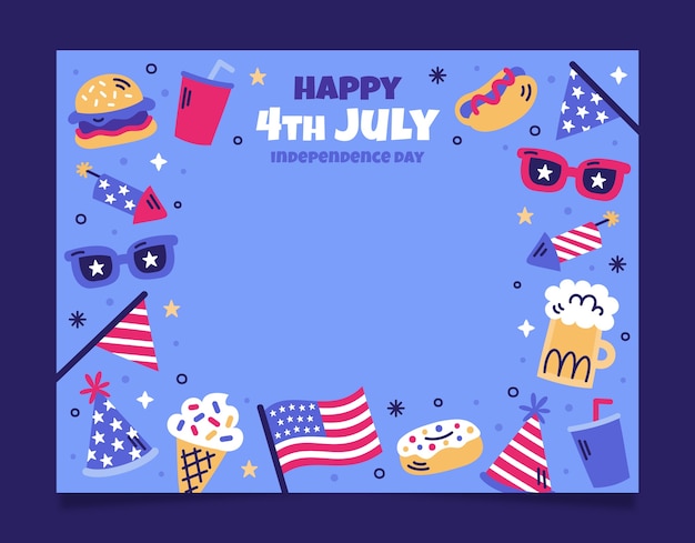 Photocall template for american 4th of july celebration