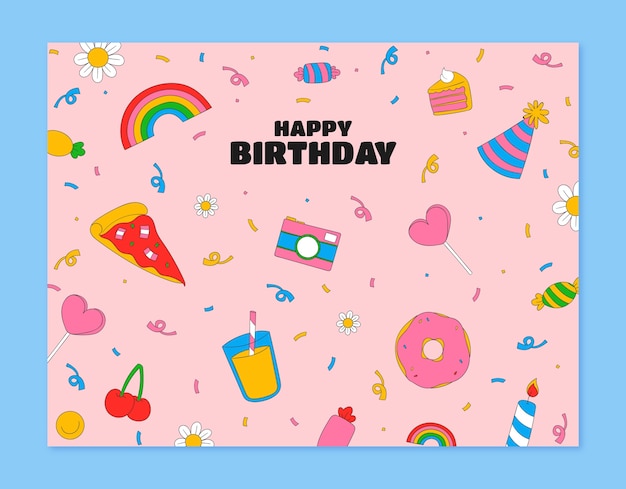 Free vector photocall template for birthday anniversary celebration