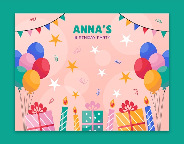 Free vector photocall template for birthday party celebration