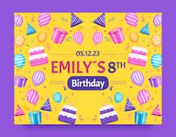 Free vector photocall template for birthday party celebration