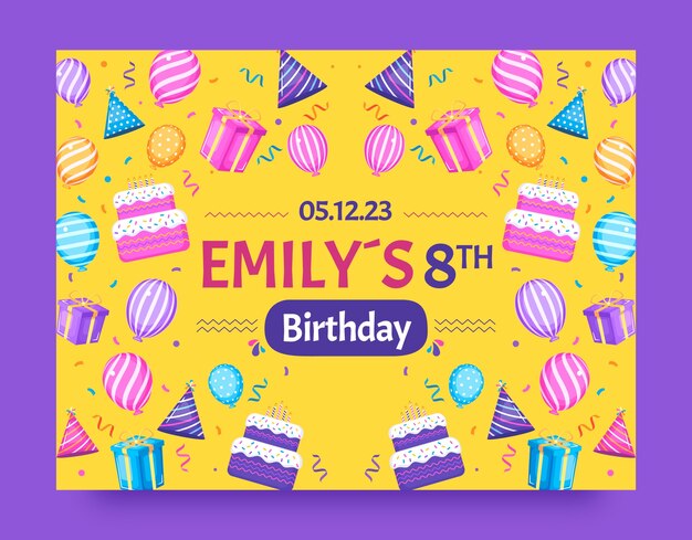 Photocall template for birthday party celebration