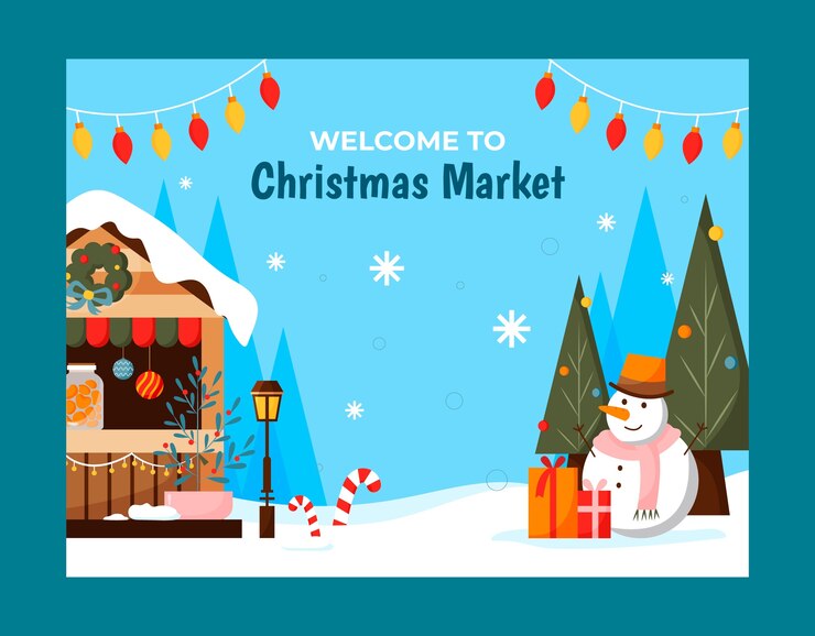 Free Vector photocall template for christmas season market
