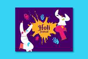 Vettore gratuito modello di photocall per la celebrazione del festival holi