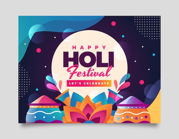 Free vector photocall template for holi festival celebration