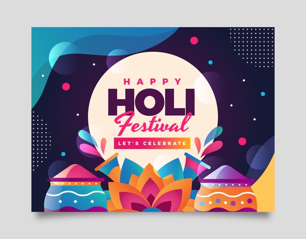 Photocall template for holi festival celebration
