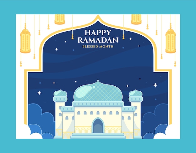 Photocall template for islamic ramadan celebration