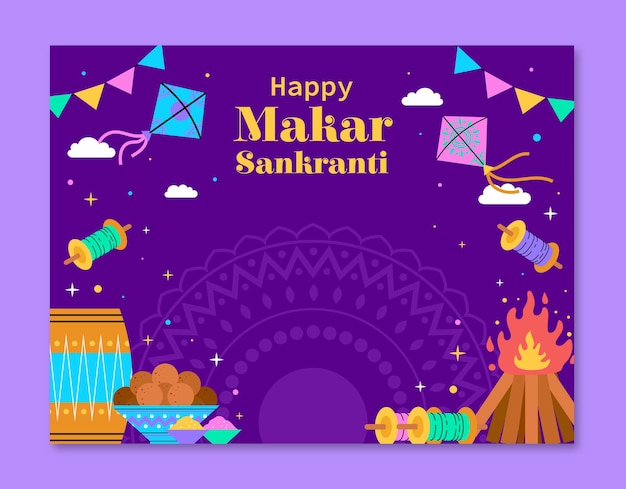 Photocall template for makar sankranti festival