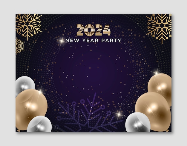 Free vector photocall template for new year 2024 celebration