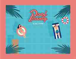 Free vector photocall template for pool party