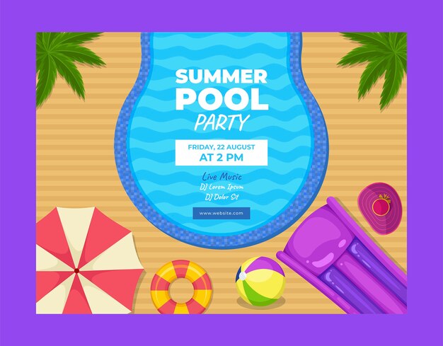 Free vector photocall template for pool party