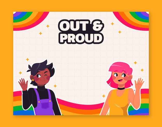 Free vector photocall template for pride month celebration