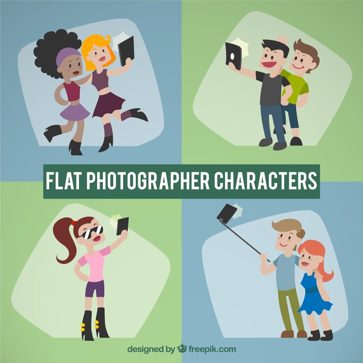 Free Vector photographer characters in flat design